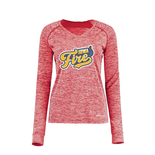 [222770.T20.XS-LOGO1] Ladies Electric Long Sleeve Shirt (Female Adult XS, Red, Logo 1)