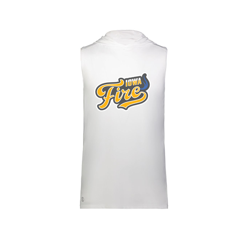 [222590.005.XS-LOGO1] Men's CoolDry Sleeveless Hoodie (Adult XS, White, Logo 1)