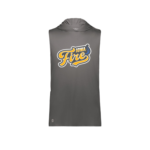 [222590.98D.XS-LOGO1] Men's CoolDry Sleeveless Hoodie (Adult XS, Gray, Logo 1)