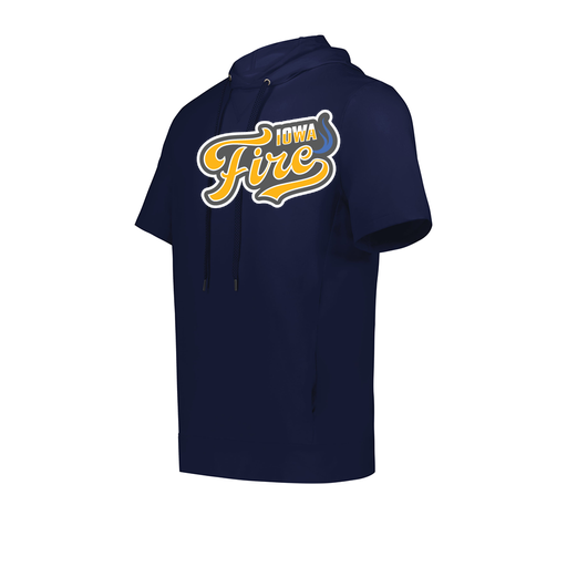 [222505.065.S-LOGO1] Men's Venturs Soft Knit Short Sleeve Hoodie (Adult S, Navy, Logo 1)