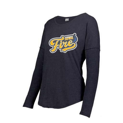 [FTLCUBNV-FAXS-LOGO1] Decker Women's Tri-Blend T-Shirt - Long Sleeve (Female Adult XS, Navy, Logo 1)