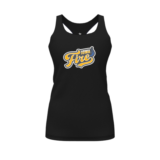 [CUS-DFW-RCBK-PER-BLK-FYS-LOGO1] Racerback Tank Top (Female Youth S, Black, Logo 1)