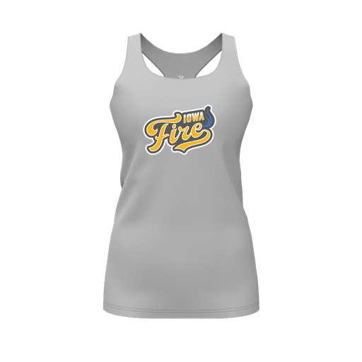 [CUS-DFW-RCBK-PER-GRY-FYS-LOGO1] Racerback Tank Top (Female Youth S, Gray, Logo 1)