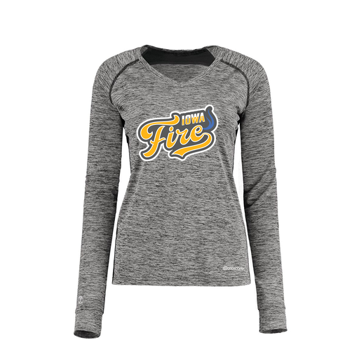 [222770.K94.XS-LOGO1] Ladies Electric Long Sleeve Shirt (Female Adult XS, Black, Logo 1)