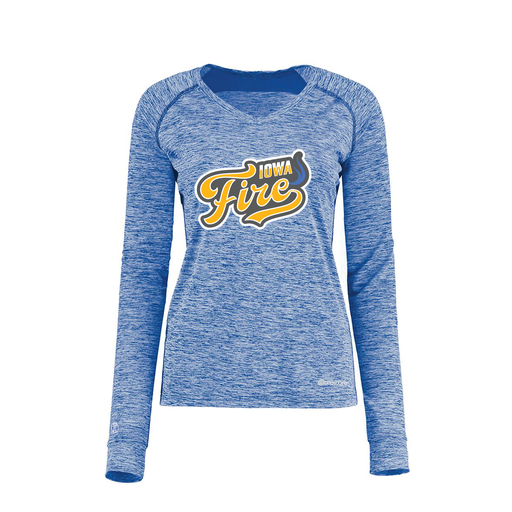 [222770.U55.XS-LOGO1] Ladies Electric Long Sleeve Shirt (Female Adult XS, Royal, Logo 1)