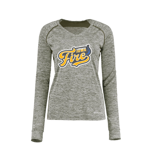 [222770.K94.XS-LOGO1] Ladies Electric Long Sleeve Shirt (Female Adult XS, Gray, Logo 1)