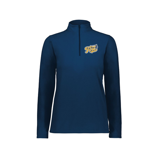 [6864.065.XS-LOGO1] Ladies MicroFleece 1/4 Zip Pullover (Female Adult XS, Navy, Logo 1)
