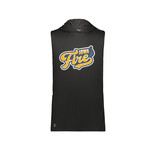 [222590.080.XS-LOGO1] Men's CoolDry Sleeveless Hoodie (Adult XS, Black, Logo 1)