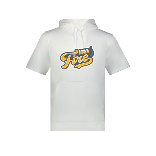 [6871.005.S-LOGO1] Men's Dri Fit Short Sleeve Hoodie (Adult S, White, Logo 1)