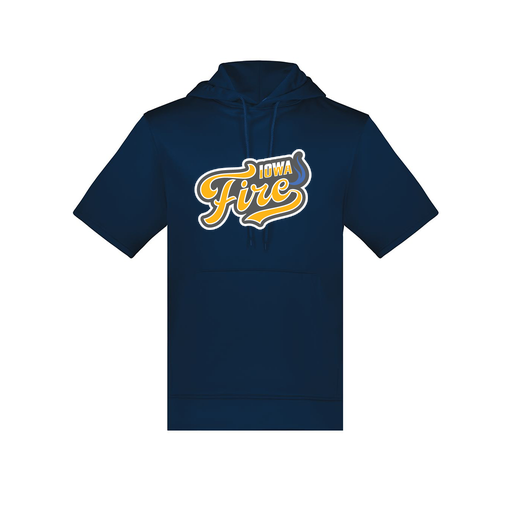 [6871.065.S-LOGO1] Men's Dri Fit Short Sleeve Hoodie (Adult S, Navy, Logo 1)