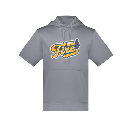 [6871.059.S-LOGO1] Men's Dri Fit Short Sleeve Hoodie (Adult S, Gray, Logo 1)
