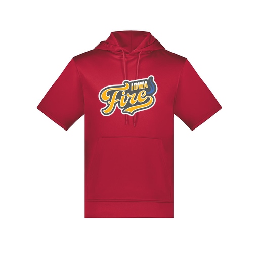 [6871.083.S-LOGO1] Men's Dri Fit Short Sleeve Hoodie (Adult S, Red, Logo 1)