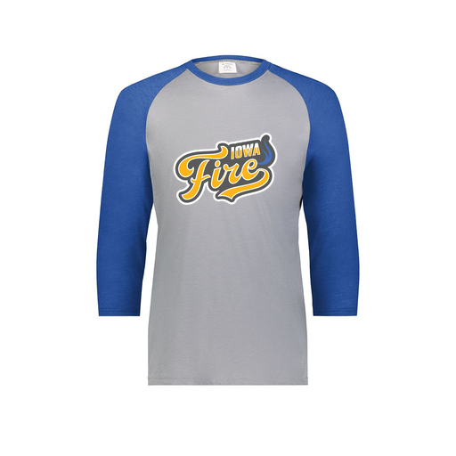 [6879.28V.S-LOGO1] Men's Vintage 3/4 Sleeve T-Shirt (Adult S, Royal, Logo 1)