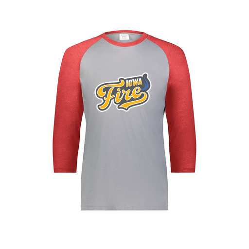 [6879.27V.S-LOGO1] Men's Vintage 3/4 Sleeve T-Shirt (Adult S, Red, Logo 1)