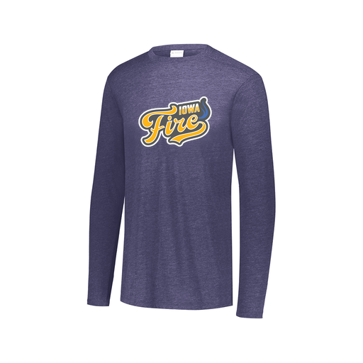 [FTLCUBNV-AXS-LOGO1] Decker Men's Tri-Blend T-Shirt - Long Sleeve (Adult XS, Navy, Logo 1)