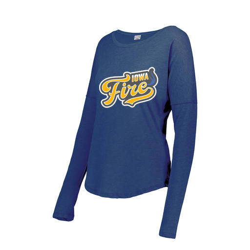 [FTLCUBRY-FAXS-LOGO1] Decker Women's Tri-Blend T-Shirt - Long Sleeve (Female Adult XS, Royal, Logo 1)
