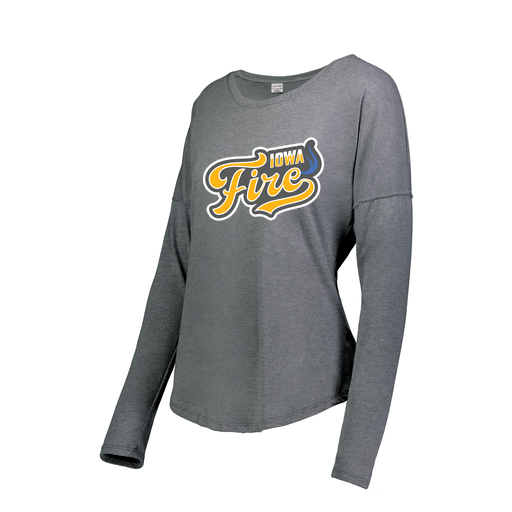 [FTLCUBGY-FAXS-LOGO1] Decker Women's Tri-Blend T-Shirt - Long Sleeve (Female Adult XS, Gray, Logo 1)